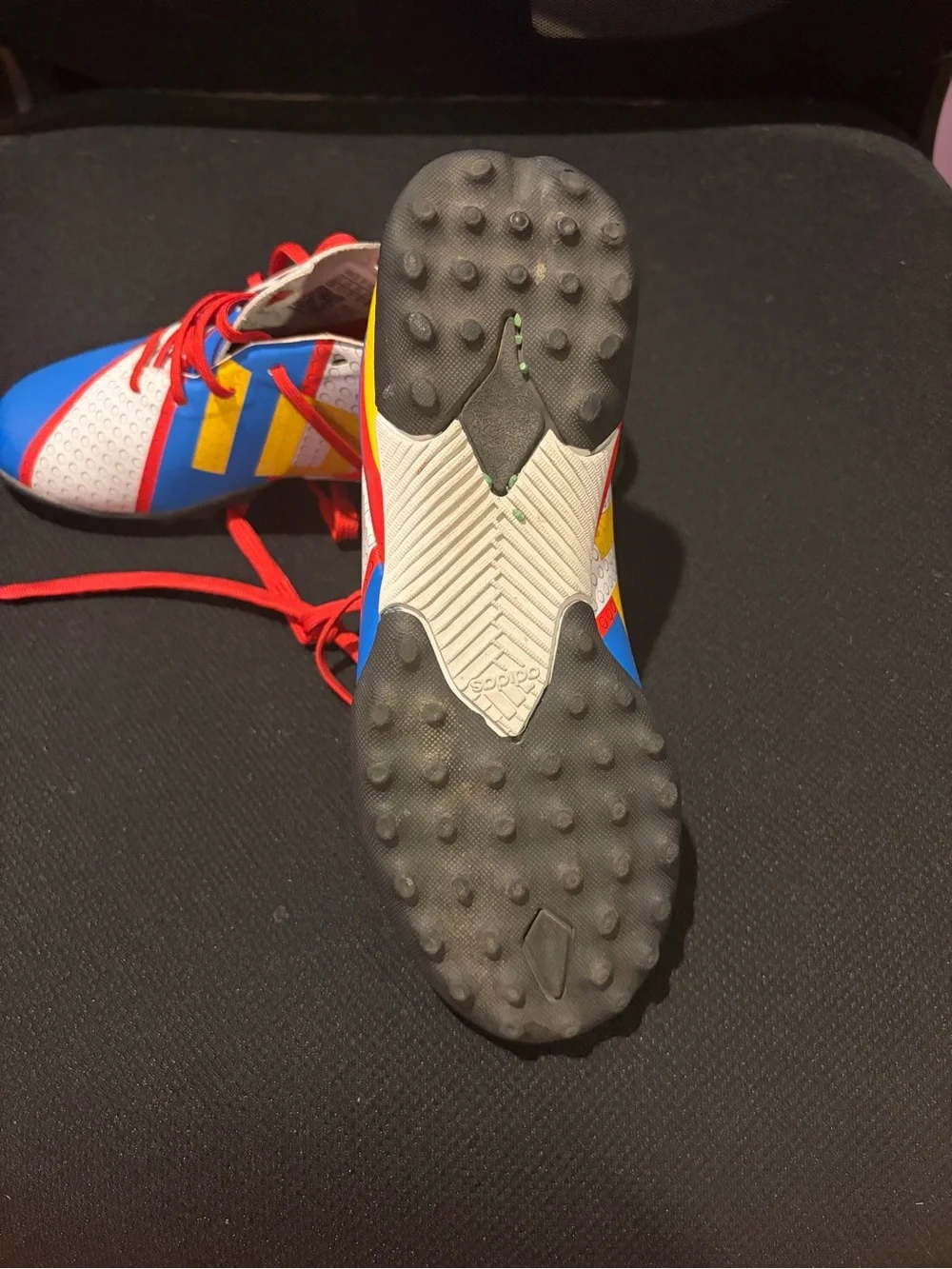 adidas Red and Green Youth Soccer Cleats